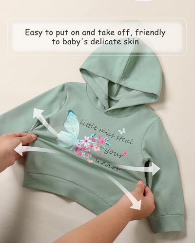 Coco&RARA Toddler Girls Clothes Baby Hoodie Sweatshirt Flower Sweatpants Outfits 2pcs Fall Winter Tracksuit Set 18M-6T4