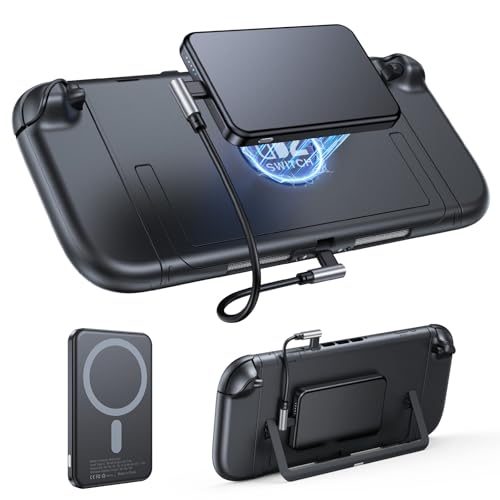 YUANHOT Mini Magnetic Battery Pack for Nintendo Switch 2 (2025) 5000mAh 18W Portable Charger Card-Size Power Bank for Switch OLED NS2 Gaming Accessories Up to 2X Game Time