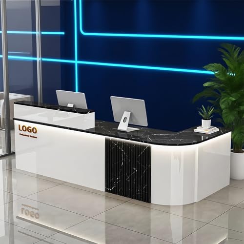 Reception Desk with Counterr, Lockable Drawers and Storage,Shopping Mall Office Cashier Receptionist Desk for Receptionists in Offices, Retail Stores, Lobbies, Shops