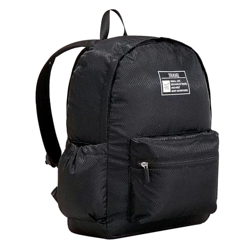 Long Keeper 15L Packable Lightweight Backpack for Women Men Water Resistant Foldable Hiking Travel Camping Daypack (Black)