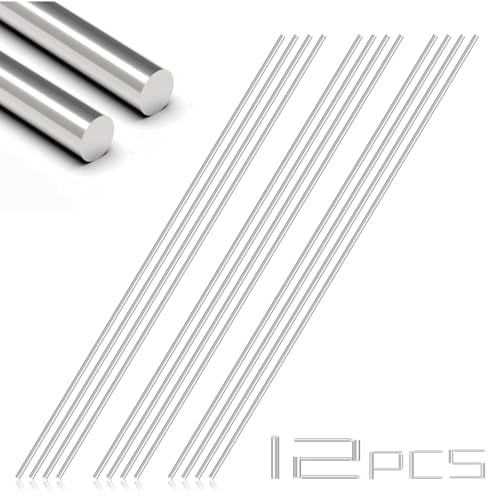 Image of 12Pcs 1.5mm x 300mm 304 Stainless Steel Rod, Metal Shaft | Stainless Steel Smooth Rods for Industry, Metal Working Hobbies and DIY Craft