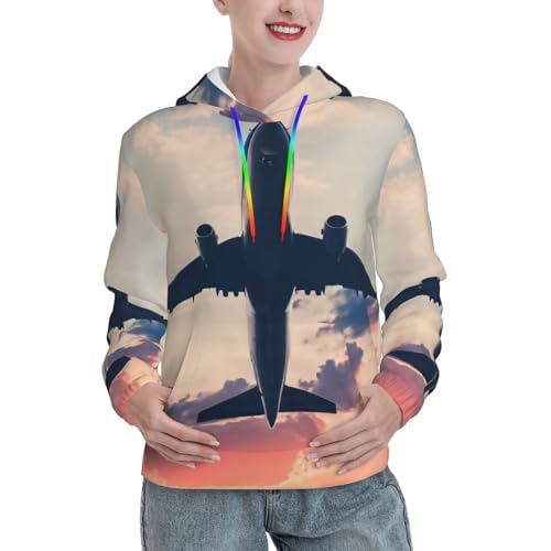 Sweat à capuche avion pour femme pour affronter le froid de l'automne avec style