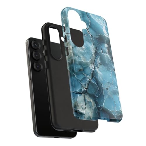 Coque Samsung S25 bleu texture glace rigide brillante - 4
