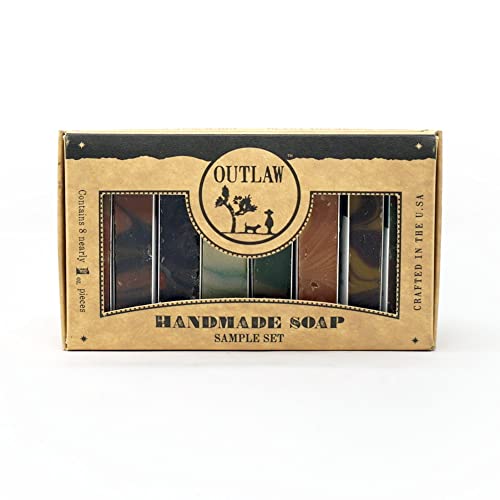 Unique Handmade Soap Samples - Try 8 Unconventional Popular Natural Soaps - Sample Set Soap For Men And Women - By Outlaw #TOP11