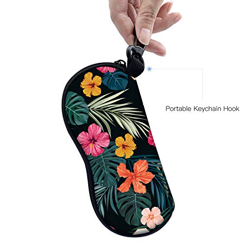 Image of Sunglasses Soft Case with Carabiner Ultra Light Neoprene Zipper Glasses Case