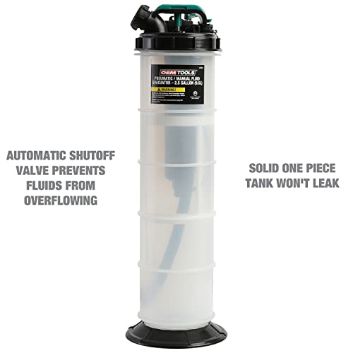 Oemtools 24938 10 Quart (2.5 Gallons) Manual Fluid Extractor, Manual And Pneumatic Oil Extractor, Fluid Vacuum Extractor, Vacuum Evacuator #TOP1