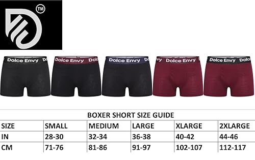 DOLCE ENVY 6-Pack Mens Boxers Shorts with Elastic Waistband Cotton Fitted Breathable Underwear Suitable for any Occasion (UK, Alpha, S, Regular, Regular, 6 BLACK) - Image 4