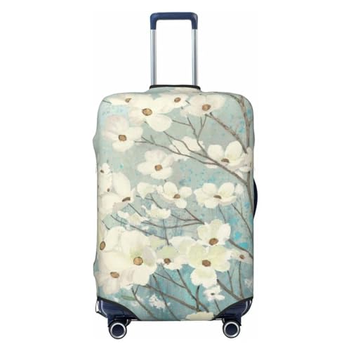 Spring Flower Blossoms Print Suitcase Cover Luggage Protector Washable Elastic Fashionable Travel Gear Cover