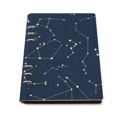 Carnet de notes phosphorescent A5 rechargeable avec couverture en cuir synthétique ligné