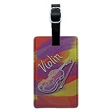 Graphics & More Violin Instrument Music Strings Band Orchestra Leather Luggage Id Tag, Black