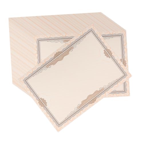 FUNNETOYU 100 hojas Papel para Certificados Imprimible con Borde Elegante Papel para Diplomas y Premios para Negocios y Uso Escolar