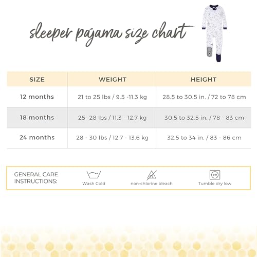 Burt's Bees Baby Baby Girls Sleeper Pajamas, 100% Organic Cotton, One-piece PJs, Diagonal Zip Up Jumpsuit, Snug Fit Footie