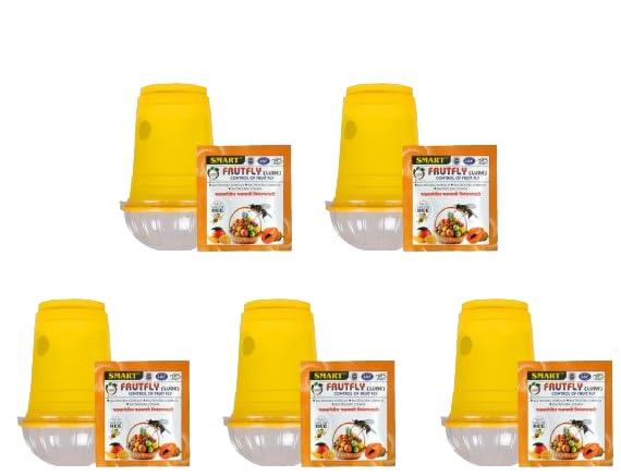 Smart Bactocera Dorsalis Fruit Fly Outdoor Pheromne Trap with Lure Fly Magnet Trap Useful in Mango, Papaya, Sapota, Guava, Pomegranate, Sweet Fruit (5 Trap with 5 Fruit Fly Lure) - Pack of 5 (B0CNWH5L8T) Amazon Price History, Amazon Price Tracker