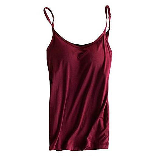 Yoga-Tank-Top mit modal-integriertem und gepolstertem Damen-BH - Rot - 30 DE/S