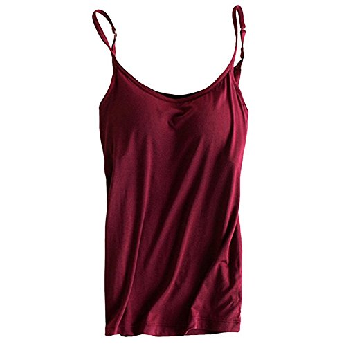 Image of Womens Modal Built-in Bra Padded Camisole Yoga Tanks Tops