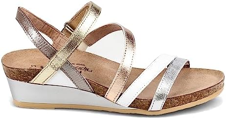 NAOT Footwear Women's Hero Sandal Soft Silver Lthr/Radiant Gold Combo 9-9.5 N US | Image 1