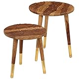 THOYTOUI Couchtische 2 STK. Vitrinenschrank Dekorationsschrank Schmuckschrank Coffee Table Geeignet für Wohnung Teestube Büro Versammlungsraum Massivholz