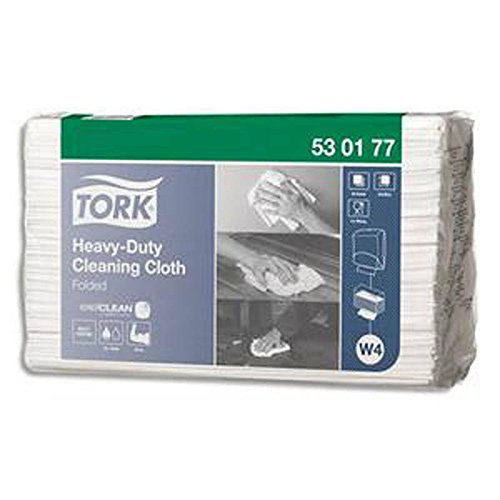Carton de 60 Chiffons de nettoyage ultra-résistant pliés - Format : L64,2 x H38,5 cm coloris blanc