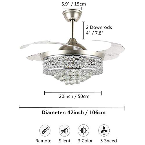 Luxury Crystal Ceiling Fan Chandelier