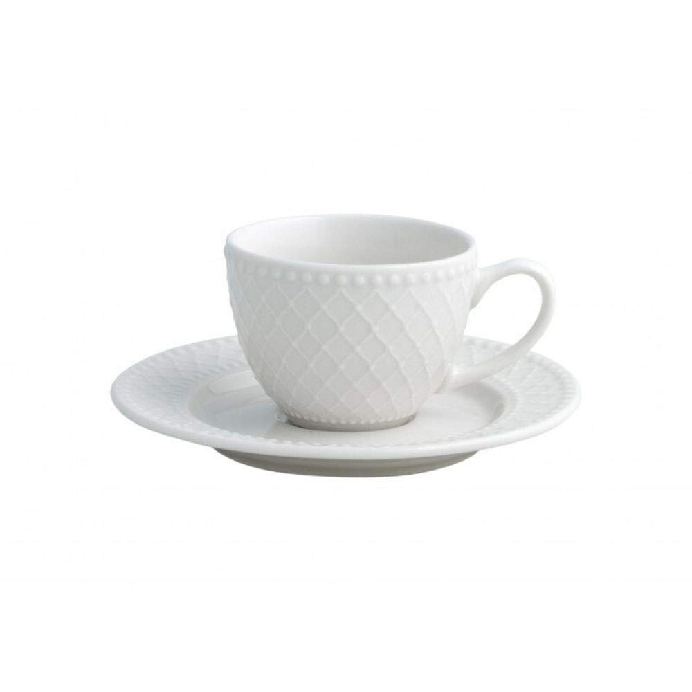 Brandani 53370, set 6 tazzine caffè porcellana Burlesque bianco