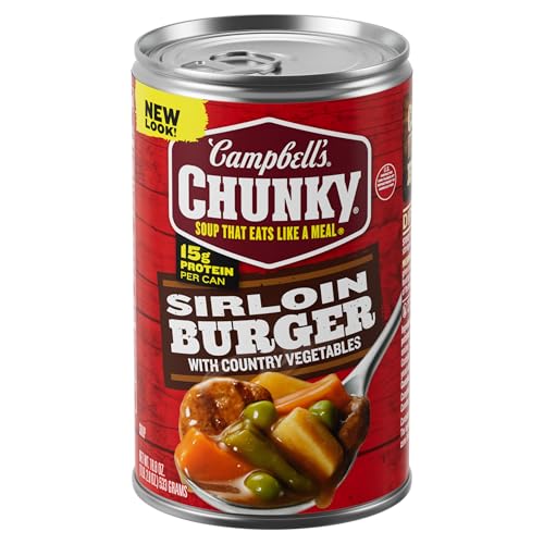 Campbell’s Chunky Soup, Sirloin Burger With Country Vegetables Beef Soup, 18.8 oz Can