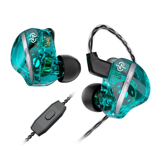 Yinyoo CCZ DC01 PRO Gaming Headphones with Mic,Deep Bass Earphones, HD Mic,OFC Cable,Classic Patent Ear Hook In Ear Monitor Earbuds,Lightweight Earphons with Cord for Gaming,Musician