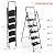 LUISLADDERS 5 Step Ladder with Handrails, Folding Step Stool with Widened Anti-Slip Pedal, 400lbs Lightweight Step Ladder 5 Step Folding, Multi-use for Home Kitchen Pantry Office, Black