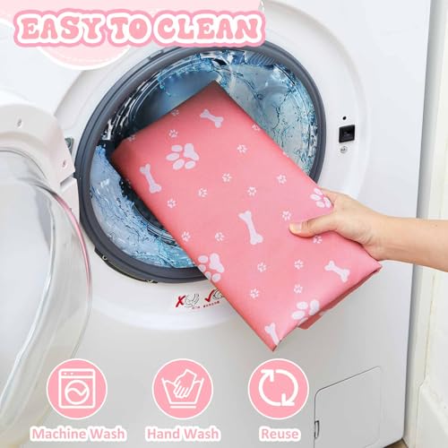 Image of 2 Pack Dog Playpens Cover and Bottom Mat Fits 4 Panels, Pink | for 36 Inch Pet Playpen, Dog Crate Cover Puppy Exercise Pad, Reusable Washable, Hook and Loop Design, Playpen Not Included