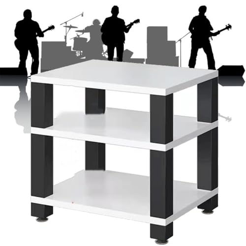 Mueble HiFi con Amortiguación para Tocadiscos Soporte Antivibración de Medios AV Blanco