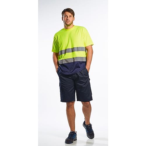 Image of Portwest Combat Shorts Construction Work Wear Pants Proctection Safety Clothing, X Large Navy