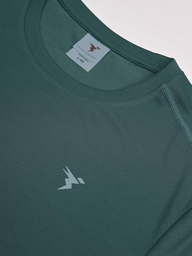 Image of TECHNOSPORT Men's Slim Fit Polyester Activewear Sports T-Shirt with Moisture-Wicking Comfort for Workout, Running & Gym