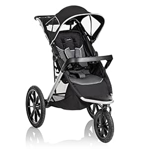 Evenflo Victory Plus Jogger Stroller, Compact, Lightweight, Self-Standing, Ample Storage, Large Tires, Swivel Wheel…