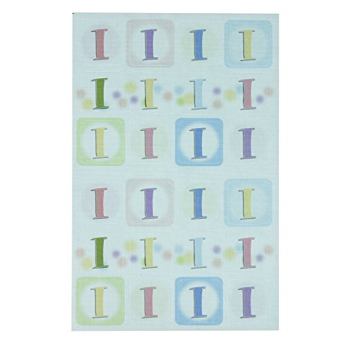 ゆにねーむ 洗濯 タグ に貼る シール イニシャルI 24ピース×1シート UN-224