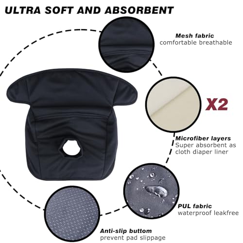 Image of Piddle Pads, Multi-use and Leak Free Lines for Baby Stroller, High Chair & Car Seat, Waterproof Toilet Training Seat Covers for Toddles (Black (2 Pack))