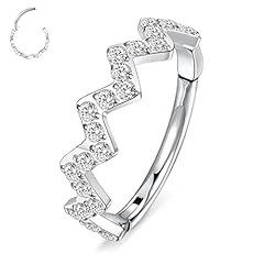 Silver+Sawtooth Shape With CZ