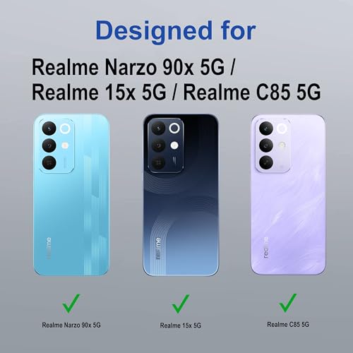 Image of amazon basics Back Case Cover for Realme Narzo 90x 5G | Magnetic Case with Built-in Metal Ring | Supports MagSafe Charger, Wallet & Car Mount | Shockproof Hybrid PC + TPU | Black