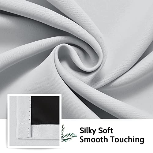 Image of SimpleHome White 100% Blackout Curtains Room Darkening Living Room 63 Inch