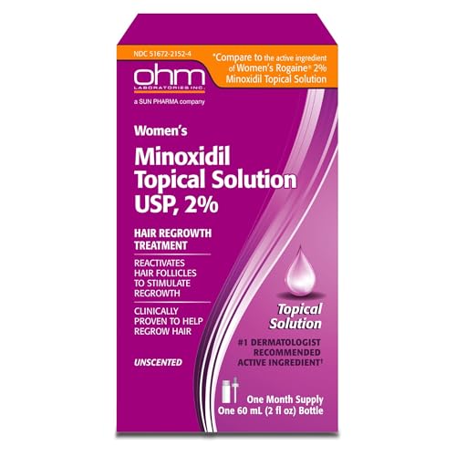 Minoxidil Womens 2% Solution Tincture Bottle Clinically Proven To Regrow Hair Topical Solution 2% Hair Thinning Treatment (2 Fl Oz (Pack of 1))