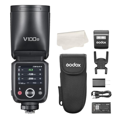 Godox V100S Pantalla táctil cámara Flash Speedlite para Sony, Flash Desmontable Sub, USB-C...