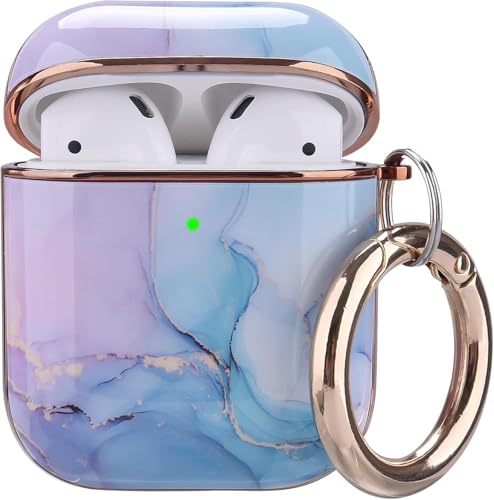 OLEBAND Case Fit for Airpod with Keychain and Cute Skin,Hard iPods 1st 2nd Gen Cover for Women and...