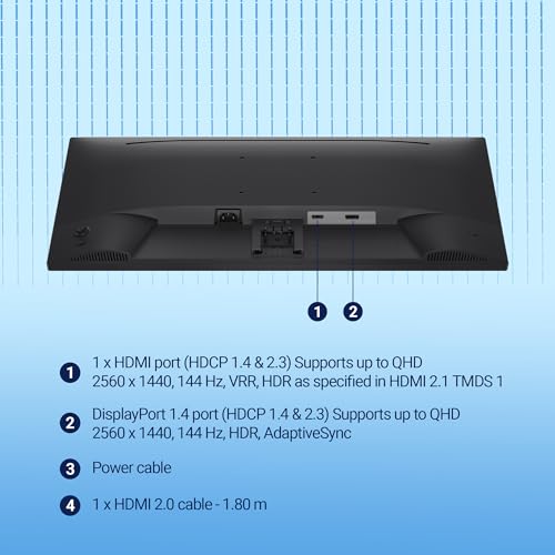 Image of Dell SE2726D 27 inch (68.58 cm) QHD IPS Display, 144Hz Refresh, AMD FreeSync, Eye Comfort Technology, Flicker-Free, HDMI /DP Connectivity, Elegant Design for Work & Play