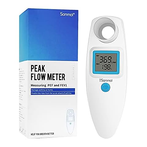 Sonmol - Medidor de flujo de pico portátil con certificación CE digital de nivel médico y bolsillo personal PEF y FEV1 para adultos y niños Cover