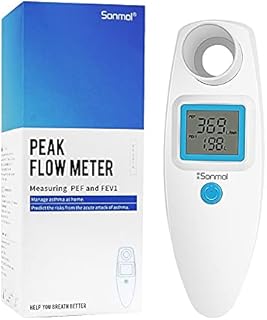 Sonmol Digital Peak Flow Meter Spirometer Asthma for Adult Kids Portable PEF Forced Expiratory Volume FEV1 Home Medical