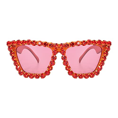 Image of Xpectrum Sparkly Diamond Sunglasses Bling Square Frame Festival Disco Rhinestone Accessories
