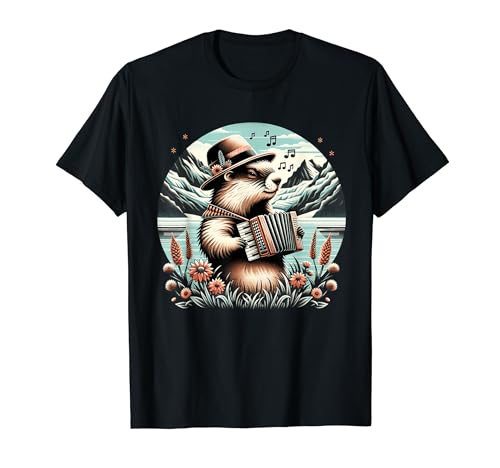 Polka Musician Marching Band Groundhog Moon T-Shirt