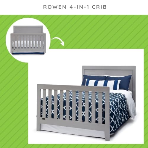 Image of CC KITS Full-Size Conversion Kit Bed Rails Compatible with Rowen Convertible Crib by Simmon Kids Delta Children - Solid Wood Rail #0050 - Toddler & Adult Bed Rail - Nursery Furniture (Grey - 026)