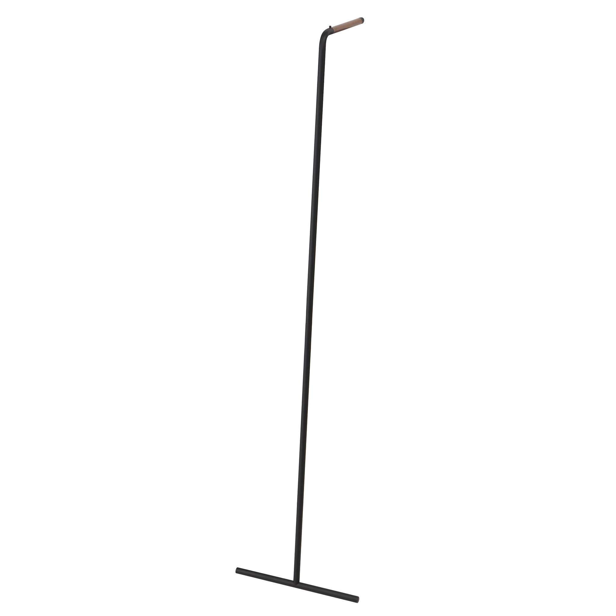 YAMAZAKI 7551 TOWER Slim Leaning Coat Hanger, black, Steel/Wood, Minimalist, 38.5 x 42 x 160 cm
