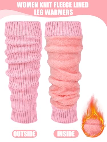 image for Shihanee Winter Fleece Lined Leg Warmers for Women Knit Long Leg Warme