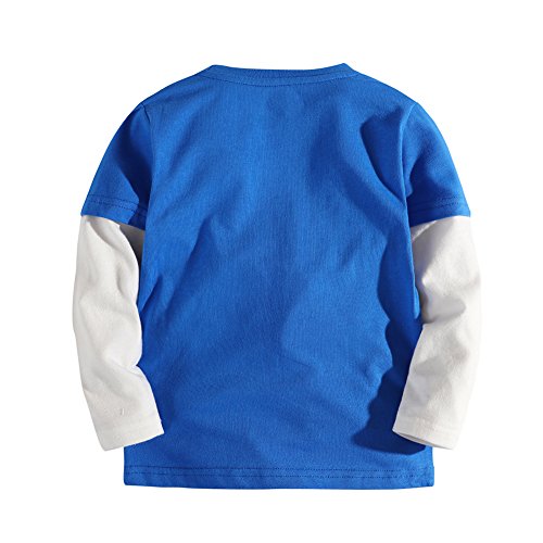 Fashion Boys Cartoon Embroidered Patchwork Cute Casual T-shirt2