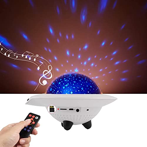 Yideng 3 in 1 Proyector de cielo estrellado,10 colores Lampara Proyector Estrellas con Control Remoto&Temporizador&Bluetooth,Luz Bebé Nocturna,Proyector LED Reproductor de Música